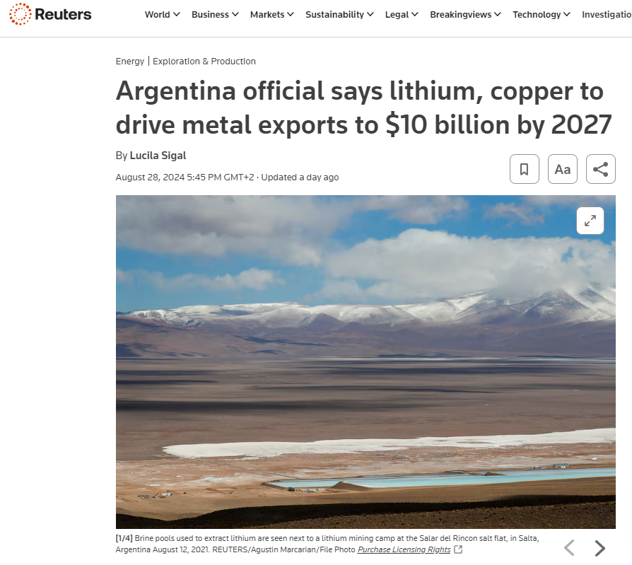 Argentina: od izvoza litijuma i bakra prihod 10 milijardi dolara!